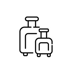 Check-in and carry on luggage. Pixel perfect, editable stroke icon