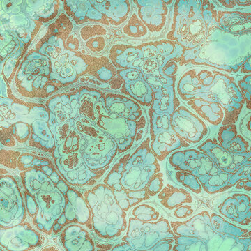 Light green turquoise stone texture. Fractal digital Art Background. High Resolution. Can be used for background or wallpaper