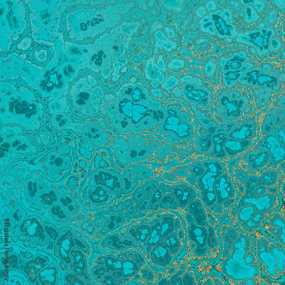 Aufkleber malachite marble texture. fractal digital art background. high resolution. green marble texture with