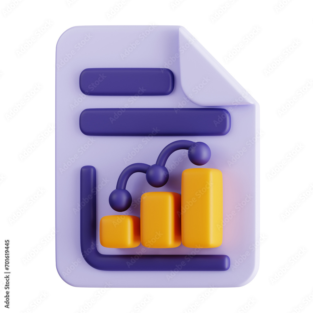 Poster 3d model of an analysis graphic. analysis graphic design for visualizing data and insights. 3d illus