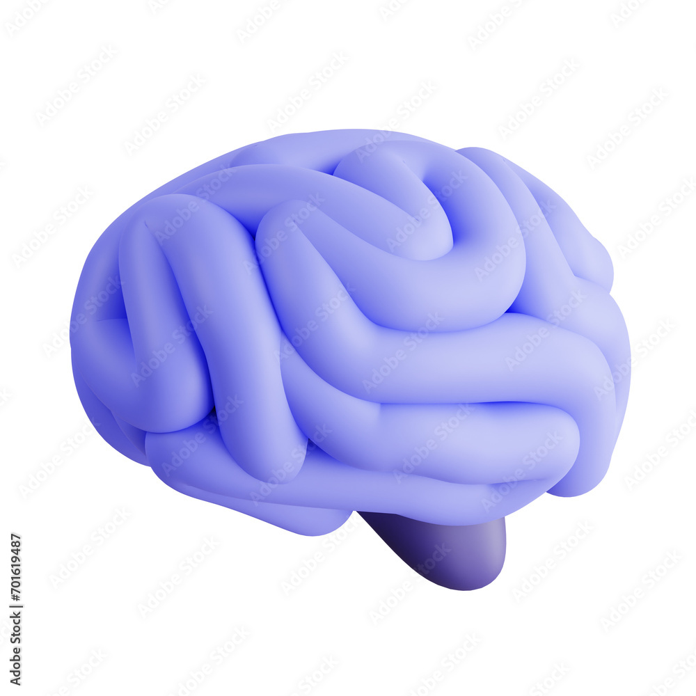 Poster 3d model of a brain illustration. brain illustration design for visualizing cognitive concepts. 3d i