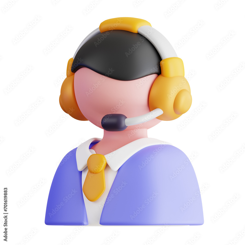 Aufkleber 3d model of a customer service business illustration. customer service business illustration design.