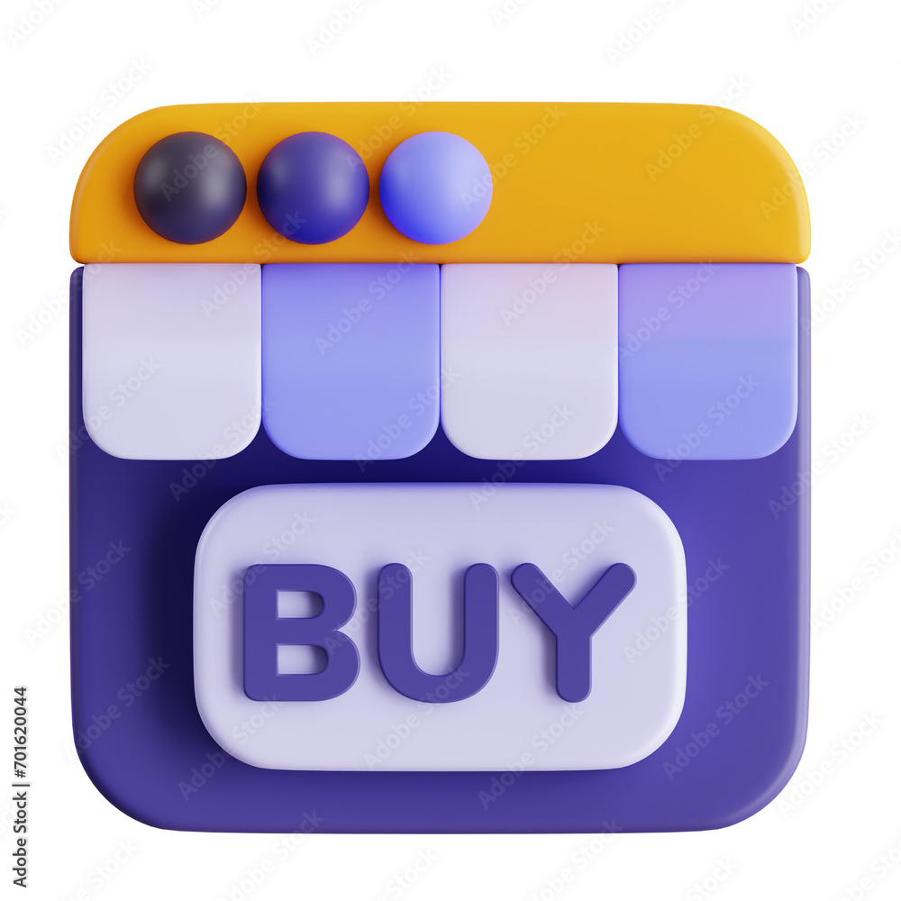 Poster 3d model of an e-commerce platform. e-commerce platform design for seamless online shopping. 3d illu