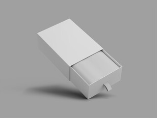 Floating Box Packaging 3D Mockup on a Grey Solid Background