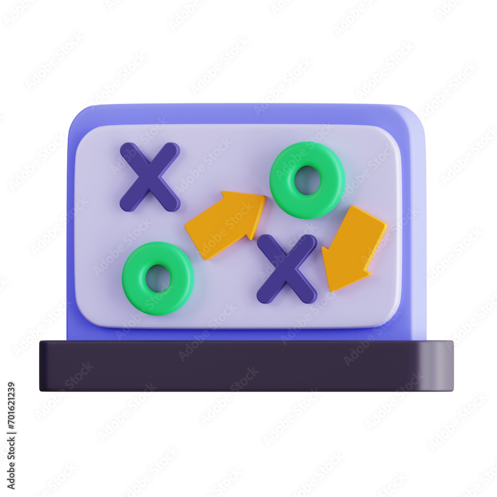 Poster 3d model of a business strategy visualization. business strategy visualization design for effective.