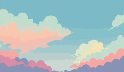 Tuinposter Cloud cartoon style vector illustration background. sky vector. © Nafi