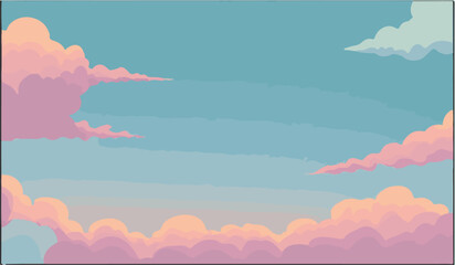 Cloud cartoon style vector illustration background. sky vector.