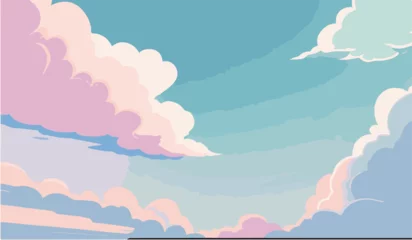 Deurstickers Koraalgroen Cloud cartoon style vector illustration background. sky vector.