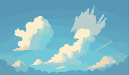 Fototapeta na wymiar Cloud cartoon style vector illustration background. sky vector.
