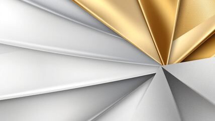 Abstract gray and golden curve lines, Abstract white and gray background with gorgeous golden line decoration. Generative AI