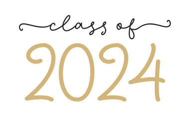 CLASS OF 2024. Graduation logo with cap.