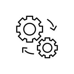 Gear outline icons, minimalist vector illustration ,simple transparent graphic element .Isolated on white background