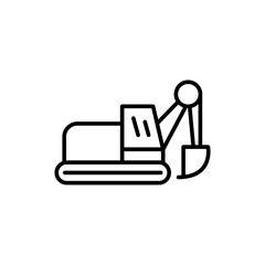 Excavator outline icons, minimalist vector illustration ,simple transparent graphic element .Isolated on white background