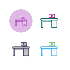 Office Desk Vector Icon