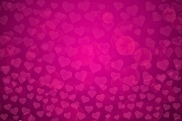 Valentines day background texture. abstract pink background with love hearts and light bokeh. February concept 