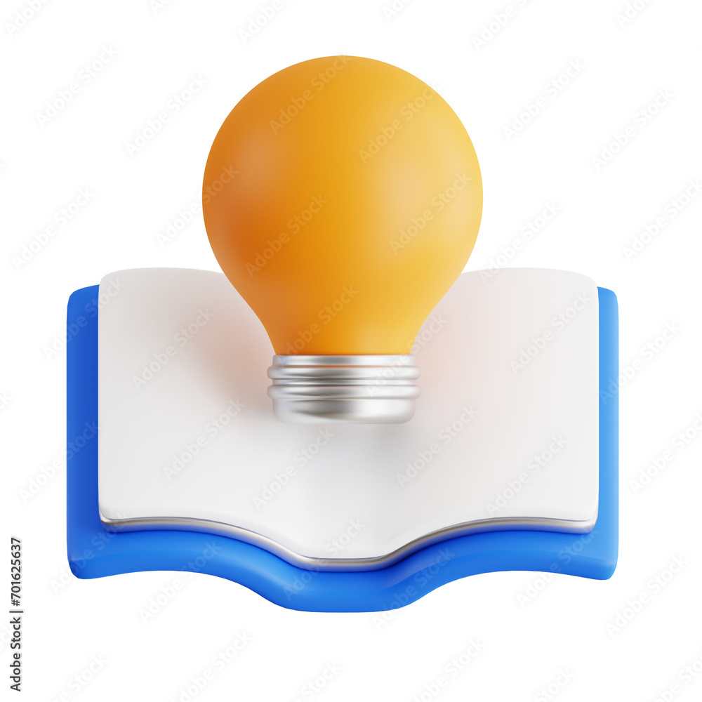 Poster 3d creative knowledge visualization. digital creative learning. 3d illustration, 3d element, 3d rend