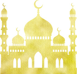 ramadan kareem glitter golden mosque illustration