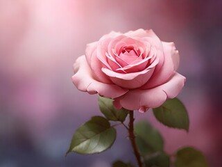 pink rose blurred background garden, nature,bloom, flowers, beautiful, Ai generative 
