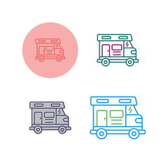 Camper Van Vector Icon