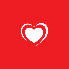 vector graphics of heart icons on a red background