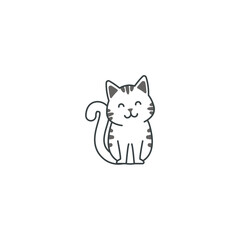 Fototapeta premium cute coloring cat for kids book cartoon
