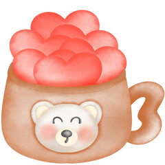 Valentine's Day Cute Bear Holding HearCute bear holding heart