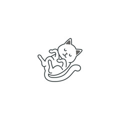 cute coloring cat for kids book cartoon