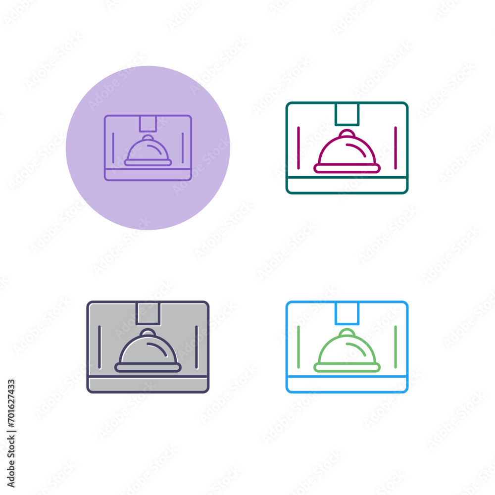 Sticker Food Delivery Box Vector Icon