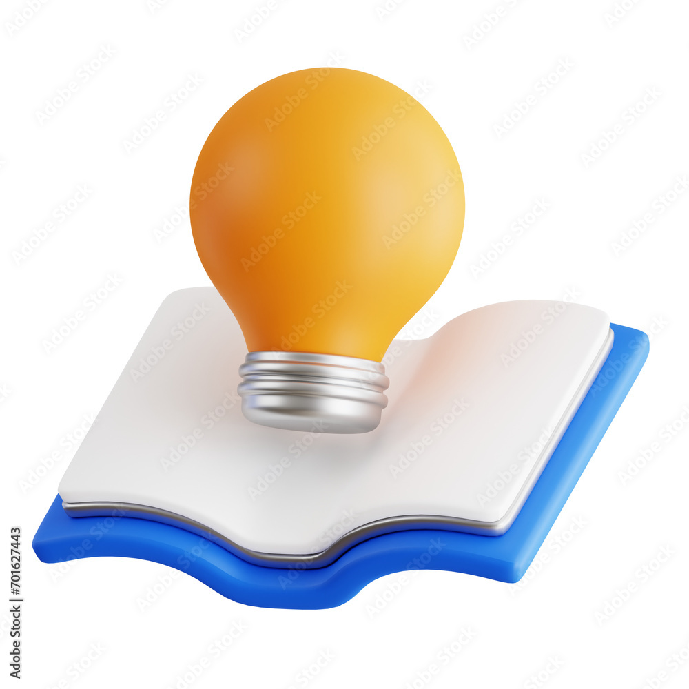 Poster 3d creative knowledge visualization. digital creative learning. 3d illustration, 3d element, 3d rend