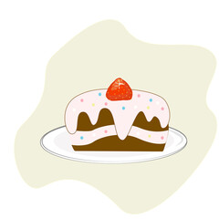 Cartoon anime  cake with strawberry butter cream