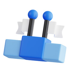 Obraz premium Top Achievements - 3D Rendering of Podium Goal. Strategic Victory Design - 3D Podium Goal Excellence. 3d illustration, 3d element, 3d rendering. 3d visualization isolated on a transparent background