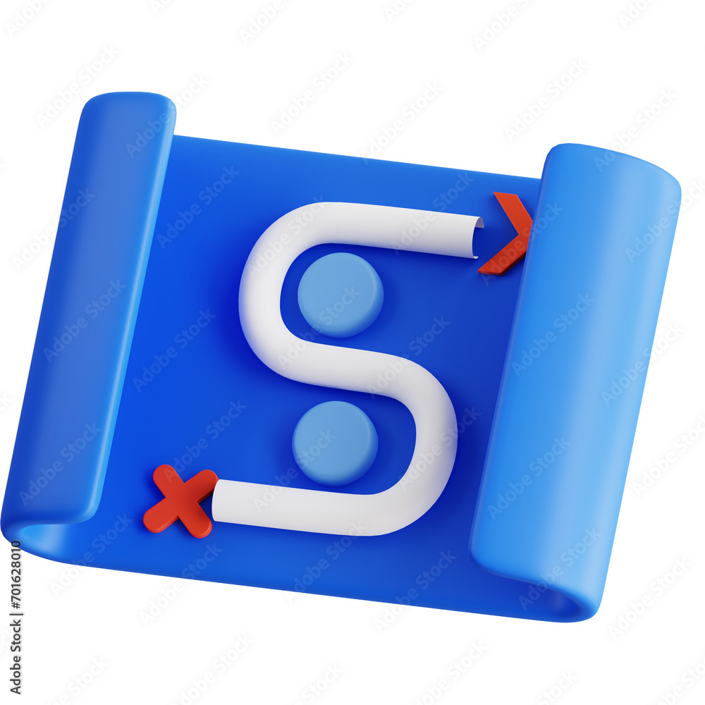 Poster strategic vision - 3d rendering of business strategy. 3d render of strategic evolution. 3d illustrat
