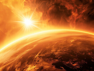 Sonneneruption mit Gebilde erhöhter Strahlung innerhalb der Chromosphäre der Sonne , ai generativ - obrazy, fototapety, plakaty