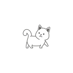 cute coloring cat for kids book cartoon