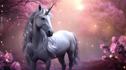 Obraz na płótnie Canvas ユニコーンのイメージ - image of Unicorn - No3-8 Generative AI
