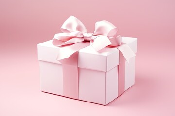 Obraz premium A Pink Gift Box with a Bow