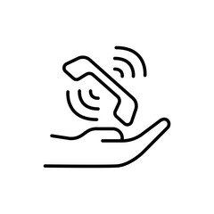 Fototapeta premium Calling outline icons, minimalist vector illustration ,simple transparent graphic element .Isolated on white background