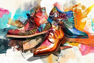 Shoes sale trendy collage illustration 