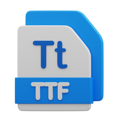 File Format TTF 3D Icon