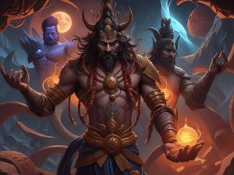 AI ART of Maharaja Ravana, the protagonist of a popular historical story in Sri Lanka and India