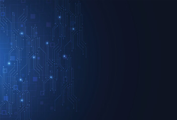 Abstract digital background with technology circuit board texture. Electronic motherboard illustration. Communication and engineering concept. Vector illustration