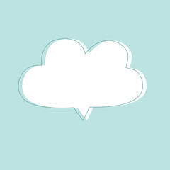 Pastel Blue Thought Bubble Doodle Vector: Creative Design for Pensive Thoughts