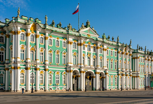 Winter Palace (State Hermitage museum) on Palace square in Saint Petersburg, Russia