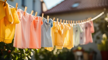 clothes drying in the sun