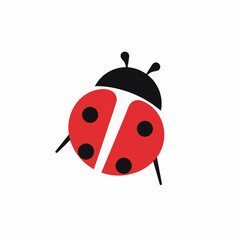 Ladybug icon isolated on white background. Vector illustration.