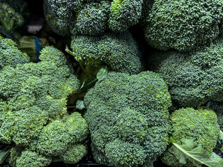 fresh broccoli at the market