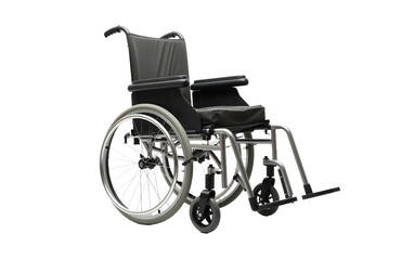Realistic Wheelchair On Transparent Background.