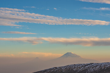Sunset in the Ararat mountains