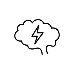 Brain power outline icons, minimalist vector illustration ,simple transparent graphic element .Isolated on white background