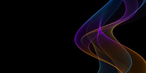 Naklejka premium Abstract holographic iridescent neon colorful lines glowing background.